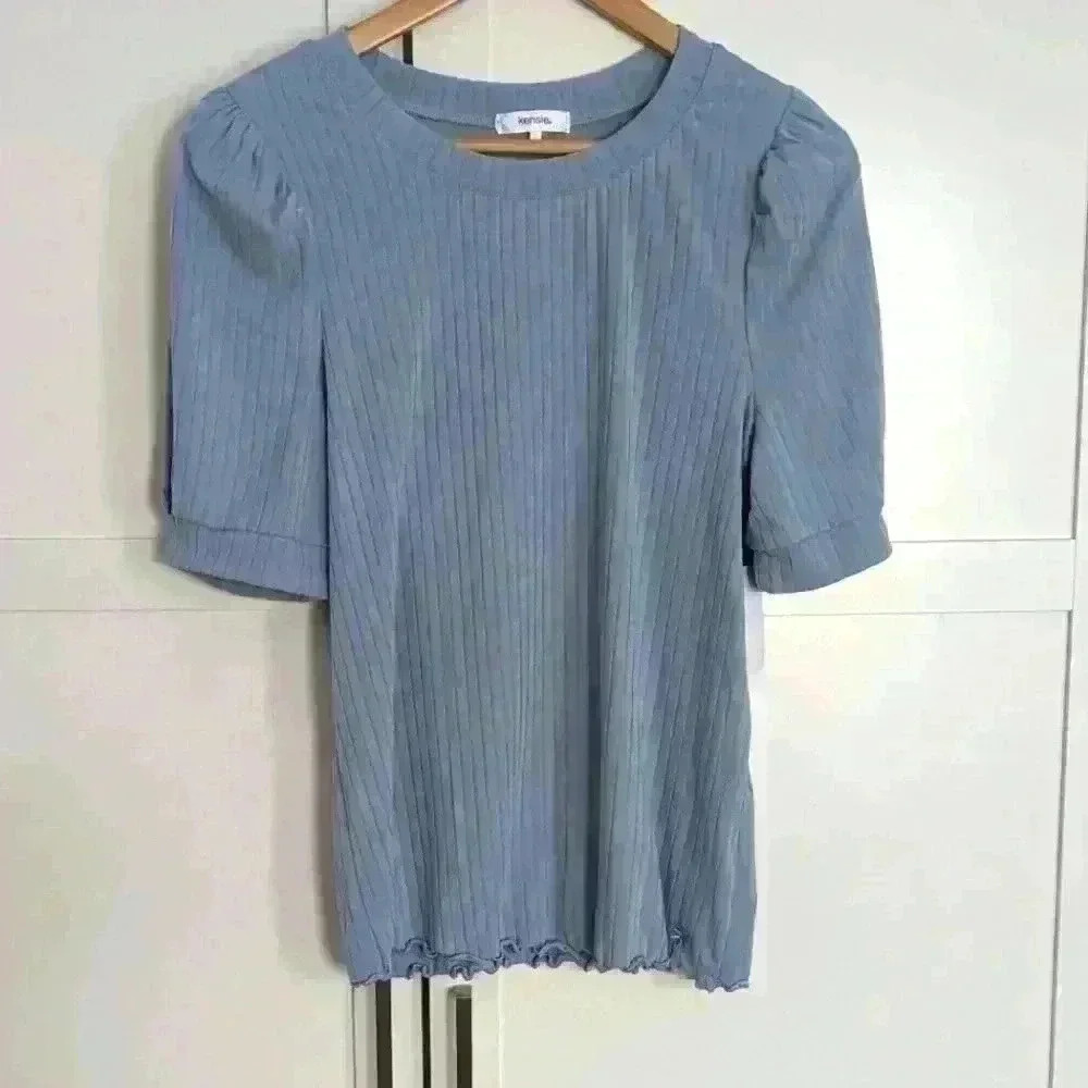 Kensie  Blue Short Sleeve Shirt